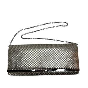 Vintage Jessica Mcclintock Silver metal mesh purse, chain shoulder strap